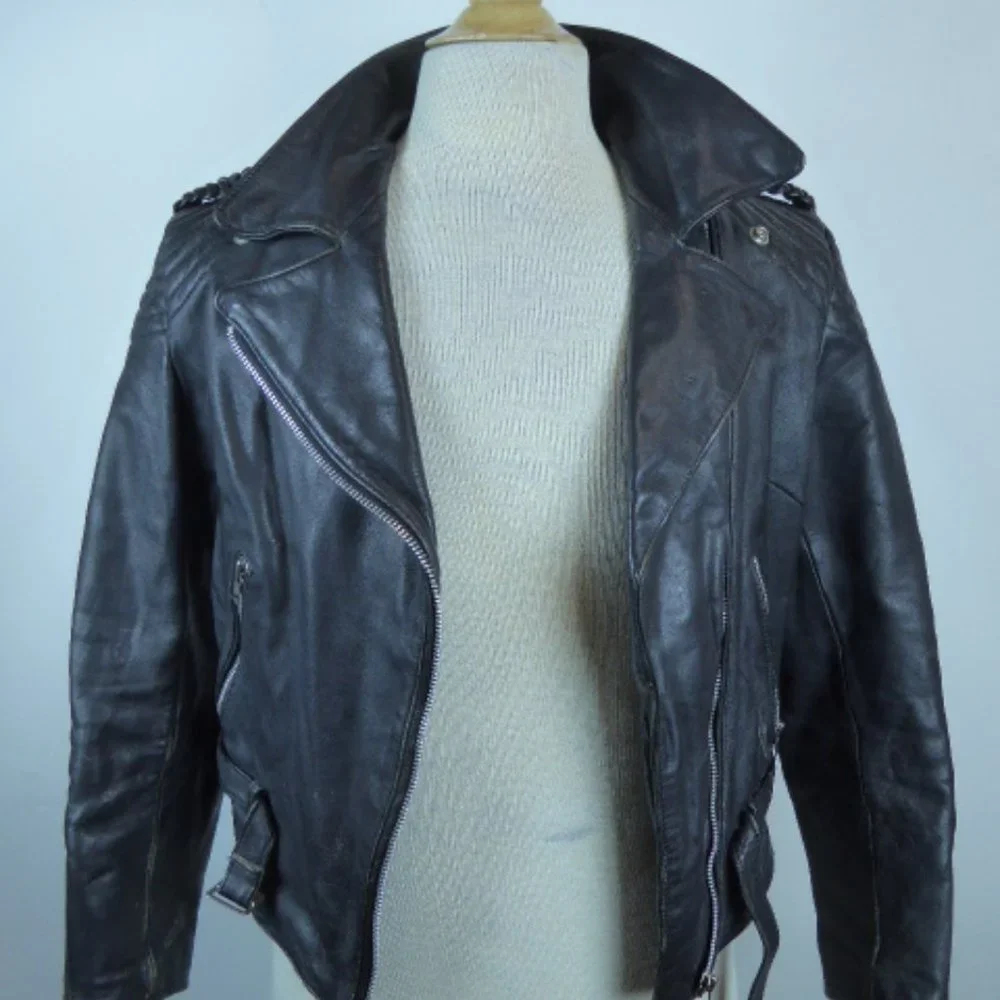 Hein Gericke HARLEY DAVIDSON MOTO LEATHER JACKET braided epaulets vintage 40 M